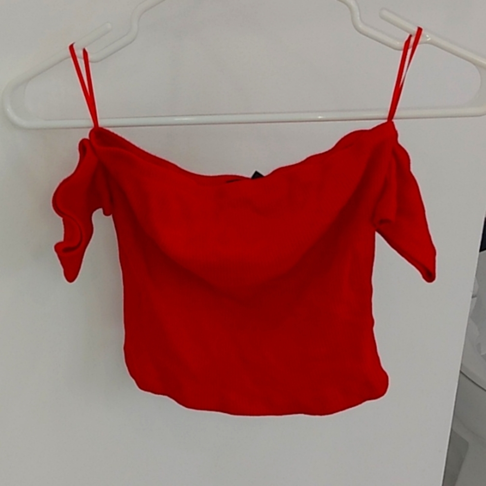 Red crop top